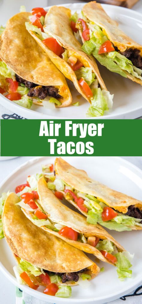 Tortilla Shells In Air Fryer, Cheap Dinners Air Fryer, Air Fryer Recipes On A Budget, Airfry Taco Shells, Air Fryer Big Mac Tacos, Air Fried Tortillas, Air Fryer Work Lunch, Air Fry Tostada Shells, Air Fryer Street Tacos