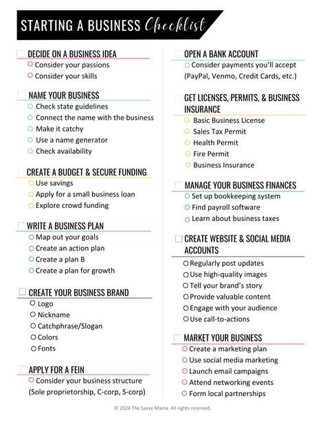 Ultimate Starting a Business Checklist: 2024 Entrepreneurial Success Small Business Daily Checklist, Opening A Business Checklist, How To Start A Company, Small Business Start Up Checklist, Ceo Checklist, How To Start A Business Step By Step, New Business Checklist, Starting A Business Checklist, Small Business Marketing Plan