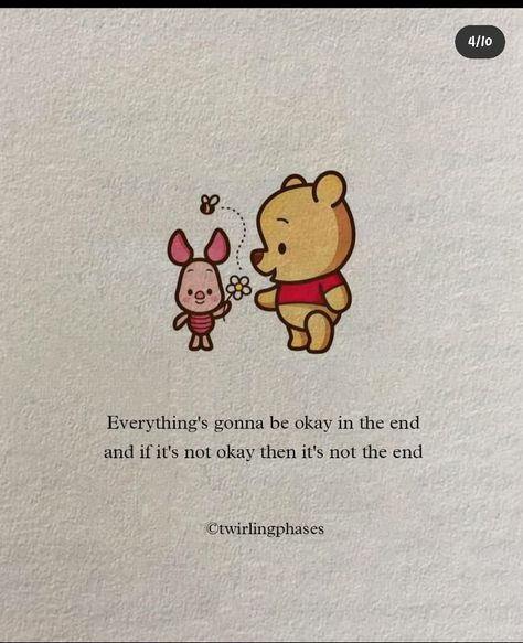 Soul Cartoon, Pooh And Piglet Quotes, Piglet Quotes, Winnie The Pooh Tattoos, Bestie Quotes, Cute Disney Quotes, Positive Reminders, Stories Quotes, Pooh And Piglet