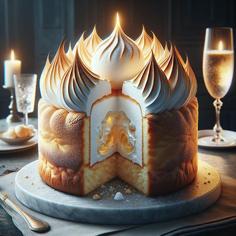 Cooking up Joy - Made with love: Baked Alaska Extravaganza Baked Alaska Birthday Cake, Baked Alaska Cake, Bake Alaska Cake, Alaska Cake, Healthy Baking Alternatives, Sugar Free Pastries, Different Ice Cream Flavors, Fine Desserts, Calorie Count