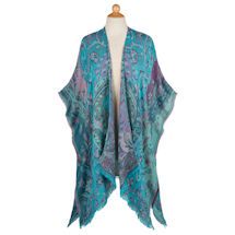 Kashmir Ruana Ruana Wrap, Fringe Shawl, Teal Dress, Teal Color, Women's Coats & Jackets, Vines, Shawl, Dry Clean, Unique Items Products