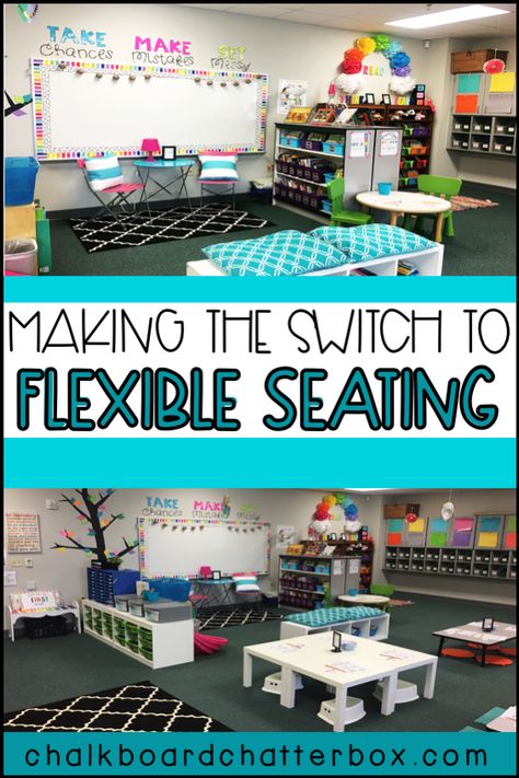 Five steps to make the switch to flexible seating classroom and stick to your budget! How I redesigned my classroom with a $30 budget. Classroom With Flexible Seating, Elementary Classroom Flexible Seating, Cheap Classroom Seating Ideas, Flexible Seating Organization, Kindergarten Classroom Seating, Flexible Seating Classroom Kindergarten, Comfortable Classroom Seating, Classroom Sitting Areas, Classroom Flexible Seating Ideas