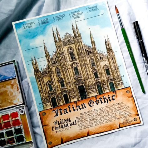 History Of Architecture Plates Drawing, Architecture Plates Aesthetic, Architectural Plates Hoa, Architect Plates Drawing, Architect Plates, Architecture Plates Layout, History Of Architecture Plates, Architecture Plates, Italian Gothic