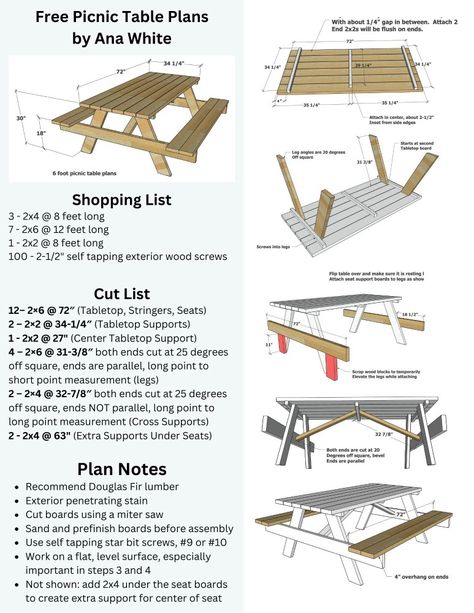 Picnic Table Plans Diy, 2x4 Picnic Table Plans, Picnic Table Design Ideas, Free Kids Picnic Table Plans, Folding Picnic Table Bench Plans Free, Free Pallet Project Plans, Diy Picnic Table Easy, Picnic Tables Diy, Table Building Plans