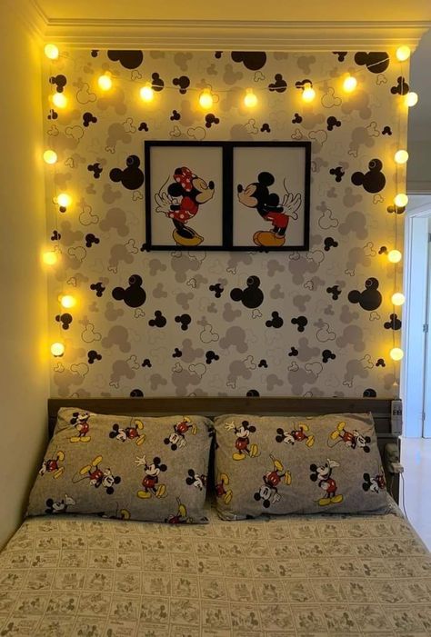 Disney Room Ideas For Adults, Minnie Mouse Bedroom, Mickey Mouse Room, Kids Toddler Bed, Disney Bedroom, Mickey Mouse Bedroom, Ariel Wedding, Disney Bedrooms, Tema Disney