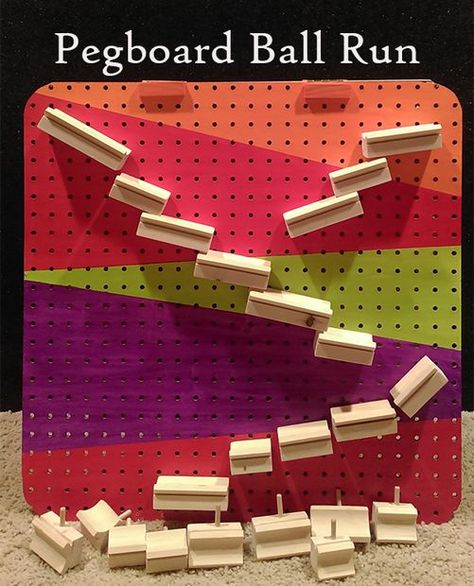 Pegboard Marble Ball Run - Wood Vintage Antique Family Game good for adults and kids children in the basement DIY Idea Building A Chicken Run, Cove Moulding, Marble Ball, Garage Tool Storage, Small Hinges, Woodworking Toys, Marble Run, Ball Run, Running For Beginners