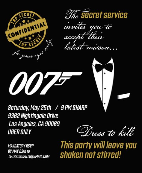 007 Theme Party Invitation, 007 Party Theme Decor, Casino Sweet 16, 007 Theme Party Outfit, James Bond Theme Party Outfit Women, 007 Theme Party Outfit Women, James Bond Theme Party Outfit, James Bond Party Invitation, 007 Theme Party