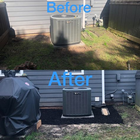 Before and after , yard work, decorative hvac Side Yard Landscaping, Diy Backyard Landscaping, Side Yard, Yard Work, Yard Ideas, Diy Backyard, Yard Landscaping, Backyard Landscaping, Landscaping