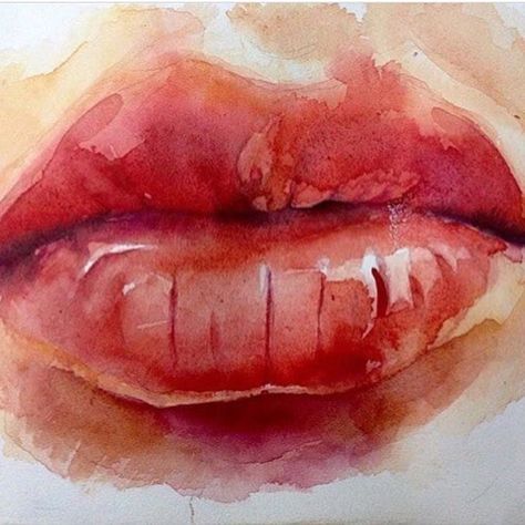 Lips Painting, Learn Watercolor Painting, Watercolor Blog, Diy Abstract Canvas Art, Learn Watercolor, Drawing Journal, Watercolor Paintings For Beginners, Identity Art, Easy Watercolor