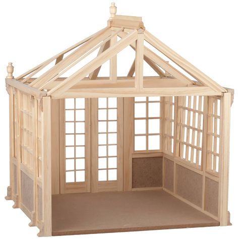 Houseworks® The Conservatory Kit | Michaels Dollhouse Greenhouse, Greenhouse Sunroom, Mdf Wall Panels, Kids Doll House, Gingerbread House Decorations, Roof Trusses, Dollhouse Kits, House Supplies, Roof Panels