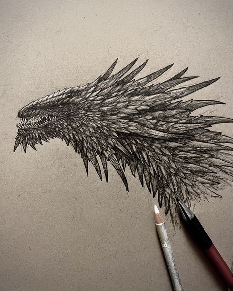 Mikel Rekondo | Final image of Meleys, the second dragon fanart drawing from House of the Dragon. Which one should I do next? 🔥 I’m not sure if she’s my… | Instagram Meleys Dragon, Dragon Drawing Ideas, Dragon Fanart, Dragon Anatomy, Tattoo Board, Game Of Thrones Dragons, Fanart Drawing, House Targaryen, Creature Drawings