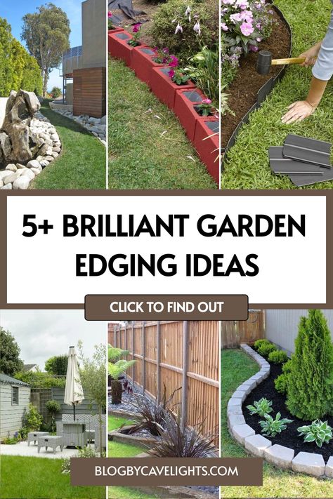 5 garden edging ideas Landscape Border Ideas, Garden Edge Ideas, Garden Edges And Borders, Garden Edging Stones, Plastic Garden Edging, Garden Edge, Landscape Border, Edge Ideas, Edging Stones