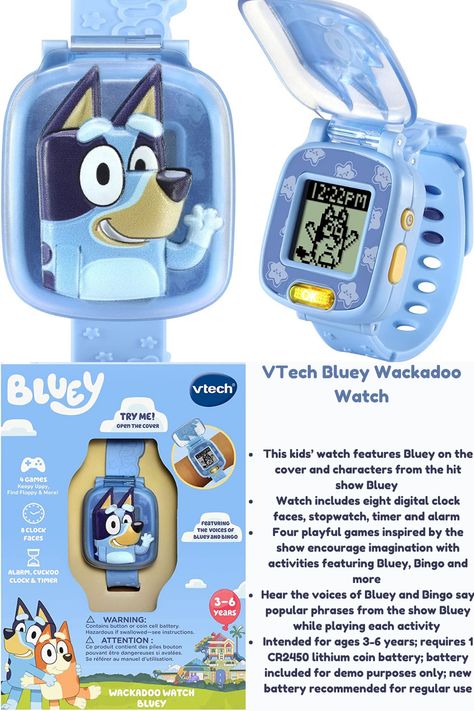 Bluey Merch, Bluey Toys, Bluey Stuff, Romper Room, Bluey And Bingo, Bluey Bingo, Clock Faces, Kids Watch, 2nd Birthday Party Themes