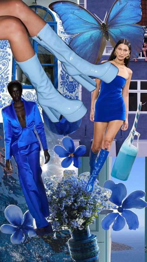 Fashion Collage Wallpaper, Blue Aesthetic Moodboard, Fashion Core, Fashion Studies, Pinterest Predicts, Theme Board, Collage Wallpaper, My Happiness, My Fantasy World