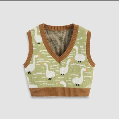 Duck Sweater, Duck Pattern, Outdoor Vacation, Outer Wear, Knitted Vest, Wearing A Hat, Vests Mens, Trendy Clothes For Women, Cool Stuff