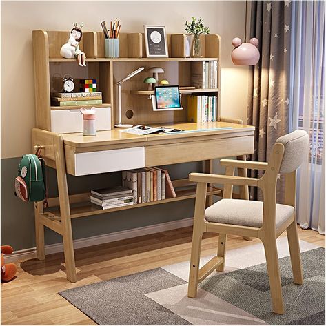 TOMYEUS Writing desk Children's Desk Study Table and Chair Set Can Be Raised and Lowered Home Bedroom Homework Desk Study Desk desk (Color : Beige) : Amazon.co.uk: Home & Kitchen Beige Study Table, Homework Desk, Study Table And Chair, Campaign Desk, Kids Study Table, Childrens Desk, Student Desks, Kids' Desk, Bedroom Desk