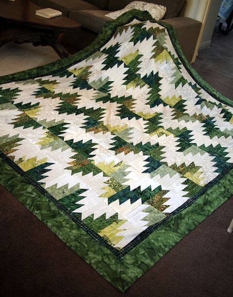 Mountain Quilt Block, Mountain Quilt Pattern, Mountain Quilt, Mountain Quilts, Two Color Quilts, Tie Quilt, Log Cabin Quilts, Quilt Border, Jellyroll Quilts