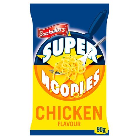 Super Noodles in a tasty Chicken flavour sauce.  4 min cook.  Serves 1 as a great snack. Serves 2 as part of a main meal.Have you tried... Our Super Tasty Super Noodles in a PotBatchelors Super Noodles Chicken FlavourSuper tastyyy, Ready in 4 MinutesThe Nation's Favourite††The Nation's Favourite Noodle block based on IRI All Outlets Unit Sales 52 w/e 17/10/2020, UK, Savoury Noodle Blocks