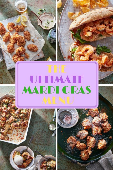 Fat Tuesday Menu Ideas, Mardi Gras Vegetables, Mardi Gras Breakfast Ideas, Marti Gras Appetizers, Gumbo Appetizer, Mardi Gras Traditions, Mardis Gras Food, Mardi Gras Party Food For A Crowd, New Orleans Theme Party Food