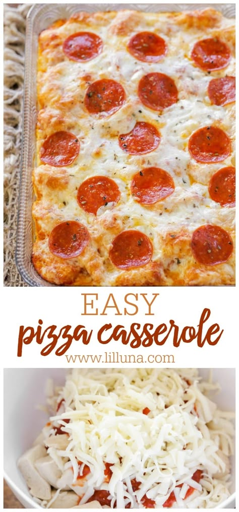 Gf Pizza Casserole, Easy Dinner Ideas With Few Ingredients, Pizza Recipes Casserole, Easy Simple Casserole Recipes, Easy To Make Casseroles, Different Meal Ideas Dinners, Fast And Easy Casseroles, Pizza Casserole With Bisquick, Dinner Pizza Ideas