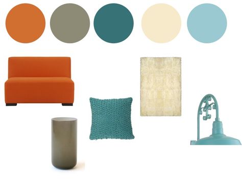 These are our bathroom colors!!! Orange Dining Room, Traditional Restaurant, Teal Living Rooms, Teal Bedroom, Living Room Orange, Dining Room Colors, Room Color Schemes, Soft Autumn, Brown Living Room