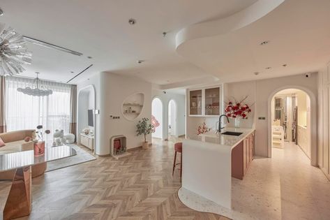 An Apartment Integrates Scandinavian And Korean Interior Design Korean Luxury Apartment, Korean House Exterior, Pink Earth Tones, Korean House Interior, Korean Interior, Korean Interior Design, Korean Apartment Interior, Korean Apartment, Pink Earth