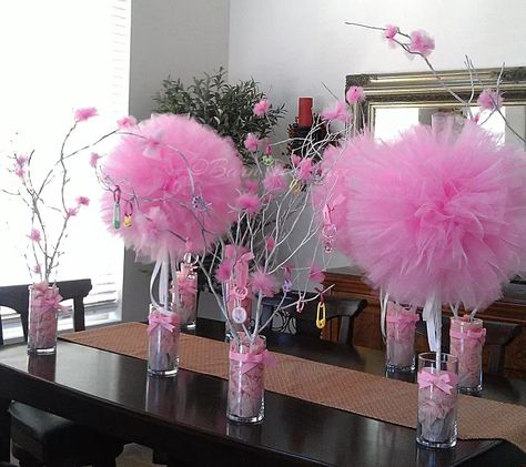 DIY Tulle topiary Centerpieces | Hometalk Tulle Centerpiece, Tree Branch Centerpieces, Topiary Centerpieces, Topiary Diy, Branch Centerpieces, Diy Tulle, Pink Centerpieces, Room Focal Point, Diy Event