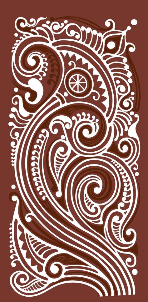 Floral Design Outline, Kalamkari Wall Art, Alpana Art, Bengali Alpona, Patachitra Paintings, Alpona Art, Alpana Designs, Motif Vector, Indian Wall Art