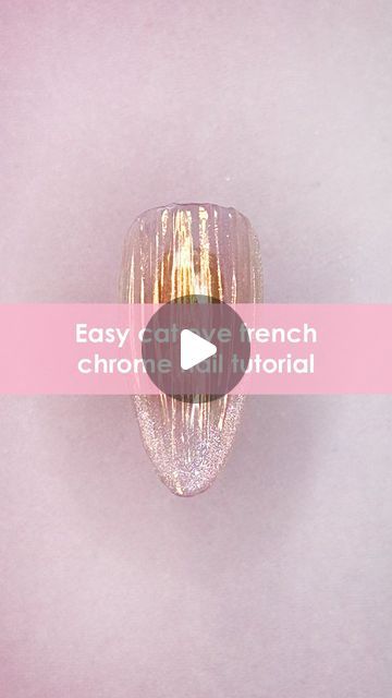 Daily Charme Official on Instagram: "EASY Cat Eye French Tip Chrome Nail Tutorial ✨💅 Comment “CAT EYE FRENCH” for everything you need to create this stunning 3D nail art design 💖✨😻

Save & share for nail inspo! 🧜‍♀️

#cateyenails #chromenails #frenchtipnails #3dnails #texturednails #summernails #nailart #easynails #diynails #nailtutorial #summernails2024 #mermaidcore" Cat Eye Chrome Nails, Cat Eye French Tip, French Tip Chrome, Easy Cat Eye, Gold French Tip, 3d Chrome, 3d Nail Art Designs, Oval Brush, Nail Tutorial