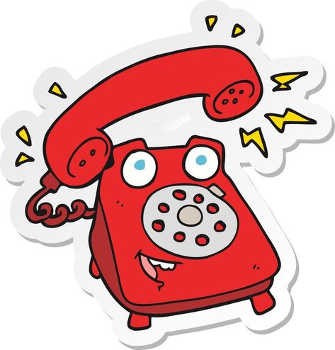 sticker of a cartoon ringing telephone Telephone Doodle, Comic Pictures, Vector Cartoon, Teacher Tools, A Cartoon, Vector Free, Doodles, Royalty Free, Clip Art