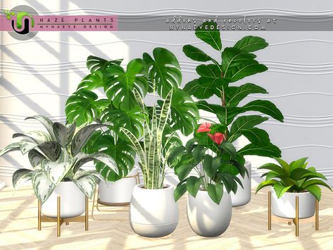 Create an aesthetically pleasing arrangement with plants that add beauty and freshness to your sims' indoor spaces. Found in TSR Category 'Sims 4 Decorative Sets' Sims 4 Seasons, Sims Decor, Los Sims 4 Mods, Sims 4 Decor, Sims 4 Tsr, Sims Furniture, Mod Furniture, Play Sims 4, Sims 4 Bedroom