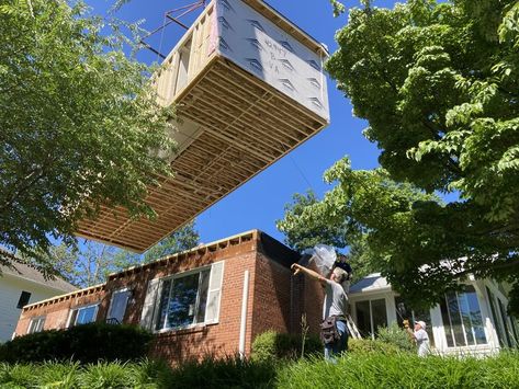 Adding a second story modular addition to this home. Add Second Story To House, Adding Second Story, 2 Story Addition, Second Story Addition, Modular Home, Arlington Va, Home Additions, Second Story, Northern Virginia