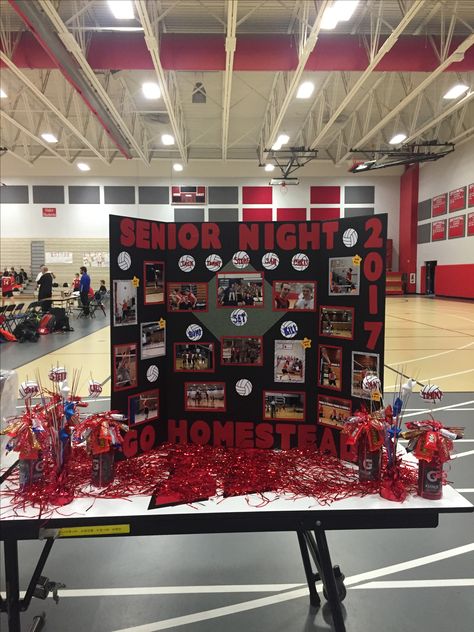 Volleyball Senior Night Poster Boards, Sports Senior Board Ideas, Varsity Volleyball Posters, Senior Volleyball Board Ideas, Senior Hockey Boards, Senior Night Table Ideas Volleyball, Hockey Senior Night Posters, Senior Night Table Display Volleyball, Senior Night Boards Basketball