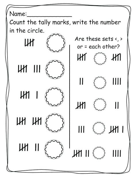 Kindergarten Worksheets - Best Coloring Pages For Kids Tally Marks Kindergarten, Kindergarden Math, Math Stories, Preschool Homework, Free Classroom Printables, Kinder Worksheets, Math Enrichment, Calendar Math, Kindergarten Worksheets Free Printables