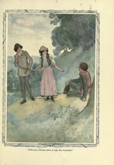 Hugh Thomson illustration for 'As You Like It’ by William Shakespeare (1909) As You Like It, Rennaissance Art, A4 Poster, Romantic Art, Vintage Artwork, Canvas Pictures, Art Reproductions, Photographic Prints, Orlando