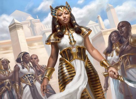 Honored Crop-Captain, Sara Winters on ArtStation at https://www.artstation.com/artwork/oPo1L Ancient Nubia, Egypt Concept Art, Nubian Queen, Mtg Art, Great King, African Queen, Warrior Princess, African History, Wizards Of The Coast