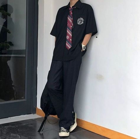 Black School Uniform Boys, Boys School Outfits, School Uniform Fashion, Men's Uniforms, School Uniform Outfits, Boys Uniforms, Summer Uniform, Aesthetic Grunge Outfit, Boys School Uniform