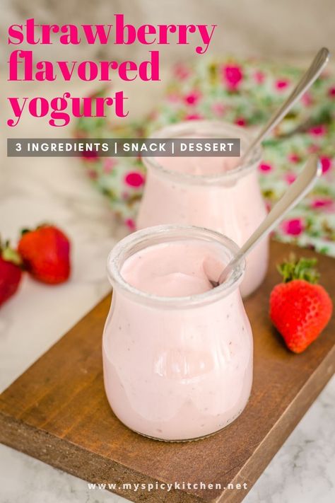 Strawberry Yogurt Recipes, Fresh Cheese Recipe, Keto Sauce, Yogurt Recipes Healthy, Flavored Yogurt, Homemade Yogurt Recipes, Greek Yogurt Flavors, Dairy Desserts, Yogurt Recipe