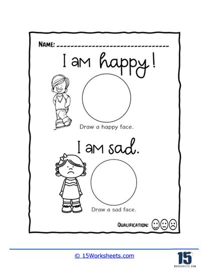 I Am Worksheet, Emotions Worksheet Preschool, Happy Boy, When You Are Happy, Different Emotions, School Worksheets, Emotional Development, Pre Writing, Preschool Activity