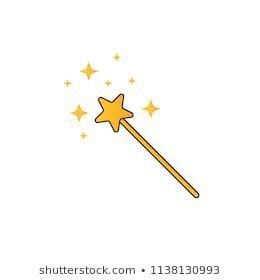 Fairy Wand Tattoo, Magic Wand Tattoo, Magic Wand Illustration, Sis Tattoo, Illustration Stars, Fairy Templates, Wand Tattoo, Stars Vector, Headband Crafts