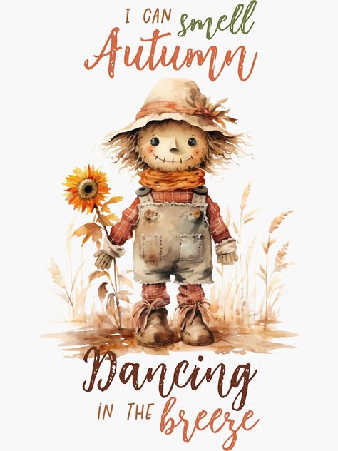 "Autumn scarecrow" Sticker for Sale by Kkorginal | Redbubble Scarecrow Quotes, Autumn Scarecrow, Scarecrow Watercolor Painting, Scarecrow Artwork, Scarecrow Images Clip Art, Happy Fall Yall Scarecrow, Scarecrow Painting, Make A Scarecrow, Fall Scarecrows