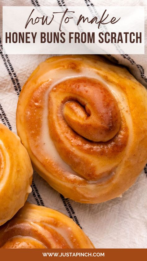 How to Make Honey Buns from Scratch Honey Butter Buns, Baked Honey Buns, Homemade Honey Buns Baked, Honeybun Recipes, Honey Bun Recipe Homemade, Sourdough Honey Buns, Homemade Honeybuns, Honeybun Recipe, Sweet Buns Recipe Desserts