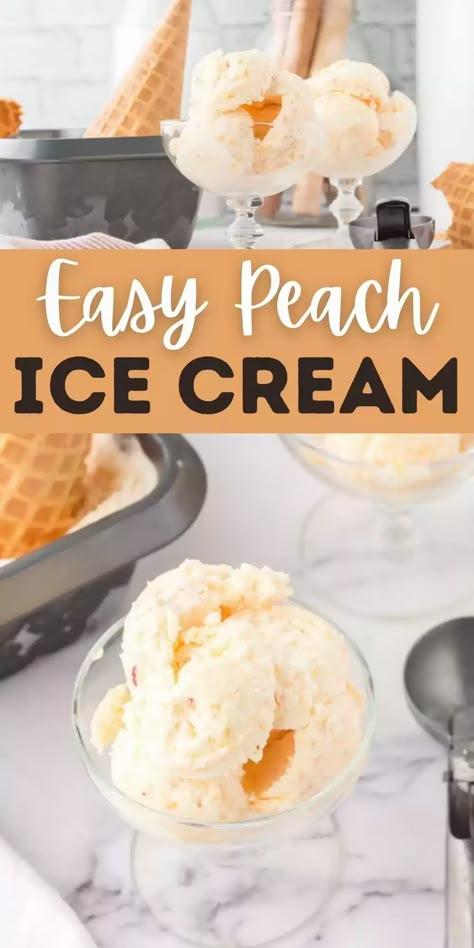 Homemade Ice Cream Recipes Machine, Peach Ice Cream Recipe, Homemade Ice Cream Recipe, Make Homemade Ice Cream, Homemade Peach Ice Cream, Ice Cream Recipes Machine, Easy Homemade Ice Cream, Cuisinart Ice Cream, Cuisinart Ice Cream Maker