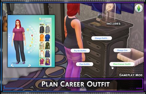 Plan Career Outfit Mod | SrslySims on Patreon Sims 4 Get To Work Mods, Sims 4 Ps4, Sims Traits, Change Career, Los Sims 4 Mods, Ts4 Mods, Sims 4 Cheats, Career Outfits, Sims 4 Game Mods