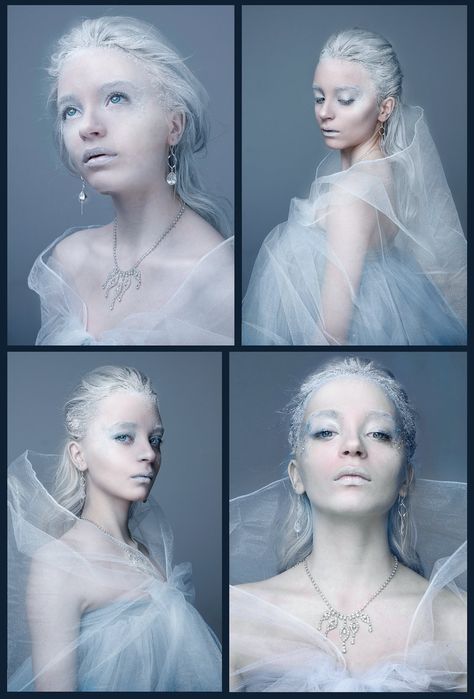 Ice Queen Ice Witch Makeup, Ice Queen Black Woman, Black Ice Queen, Evil Ice Queen Makeup, Ice Princess Costume, White Queen Costume, Ice Princess Makeup Snow Queen, Bridal Branding, Scary Ice Queen Makeup