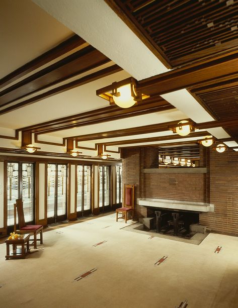 Frank Loyd Wright Architecture, Frank Lloyd Wright Chicago, Robie House Frank Lloyd Wright, Frank Lloyd Wright Interior, Architecture Center, Frank Lloyd Wright Style, Robie House, Craftsman Houses, Lloyd Wright Architecture