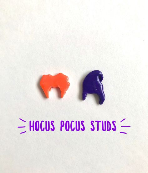 Hocus Pocus Earrings, Halloween Clay Earrings, Clay Earrings Halloween, Clay Halloween, Polymer Clay Halloween, Halloween Clay, Earrings Clay, Earrings Halloween, Clay Jewelry Diy