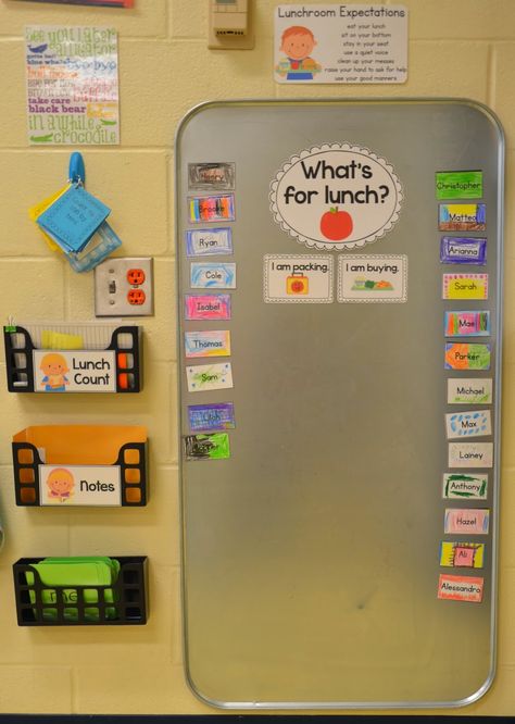 Lunch Count Ideas Classroom Kindergarten, Student Lunch Count Ideas, Lunch Count Ideas Classroom, Lunch Count Ideas, 2nd Grade Classroom Setup, Lunch Count, Classroom Setup Ideas, Classroom Set Up Ideas, Kindergarten Lunch