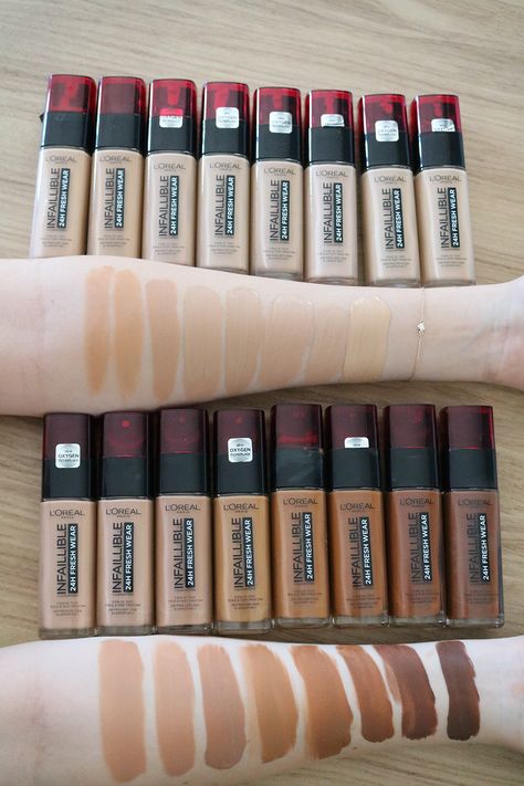 L’Oreal Paris Infallible 24H Fresh Wear Foundation Review Loreal Foundation Shades, Loreal Infallible Foundation Shades, Loreal Paris Foundation, Loreal Products, Foundation Loreal, Loreal Infallible Foundation, Loreal Foundation, Superstay Maybelline, Infallible Foundation