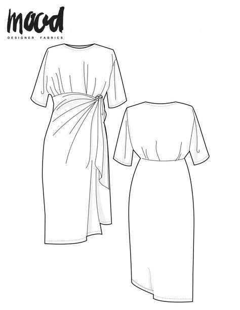 The Mimosa Dress - Free Sewing Pattern - Mood Sewciety Jersey Dresses For Women, Mood Sewciety, Dress Sewing Patterns Free, Sewing Patterns Free Women, Sewing Alterations, Dress Patterns Free, Simple Sewing, Free Sewing Patterns, Free Sewing Pattern